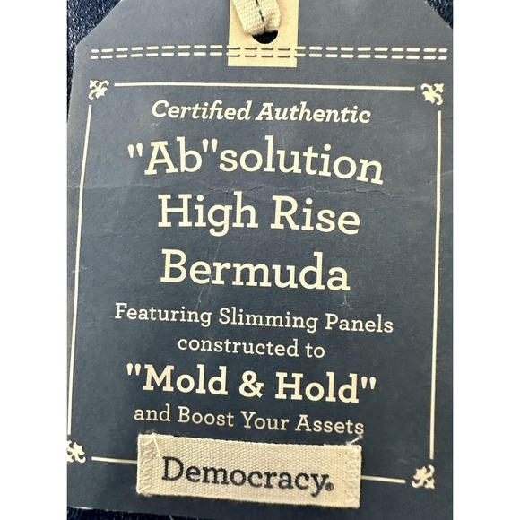 Democracy Womens Ab Solution Mid Blue Vintage High Rise  Bermuda Jean Short SZ 2 - Picture 14 of 16